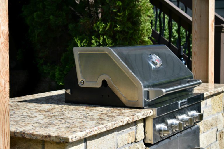 Granite and limestone grill top